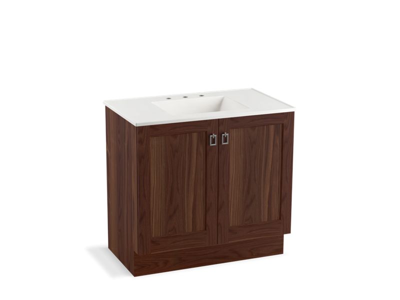 KOHLER K-99531-TK-1WE Poplin 36" bathroom vanity cabinet with toe kick and 2 doors