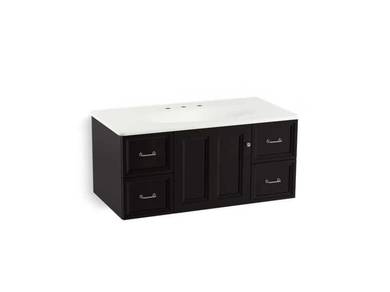 KOHLER K-99563-1WU Damask 42" wall-hung bathroom vanity cabinet with 1 door and 4 drawers