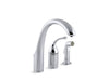 KOHLER 10430-CP Fort?? 3-Hole Remote Valve Kitchen Sink Faucet With 9" Spout With Matching Finish Sidespray in Polished Chrome