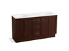 KOHLER K-99524-TK-1WG Damask 60" bathroom vanity cabinet with toe kick, 2 doors and 3 drawers