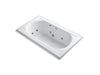 KOHLER K-1418-HH-0 Memoirs 72" x 42" drop-in whirlpool with reversible drain, heater and custom pump location without jet trim