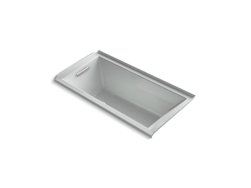 KOHLER K-1167-LFG-95 Underscore Rectangle 60" x 30" alcove BubbleMassage(TM) Air Bath with integral flange and left-hand drain