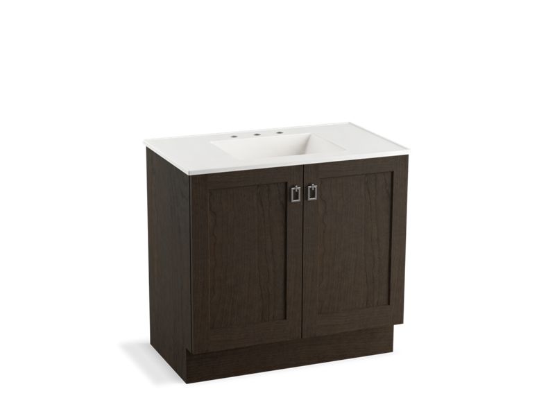 KOHLER K-99531-TK-1WC Poplin 36" bathroom vanity cabinet with toe kick and 2 doors