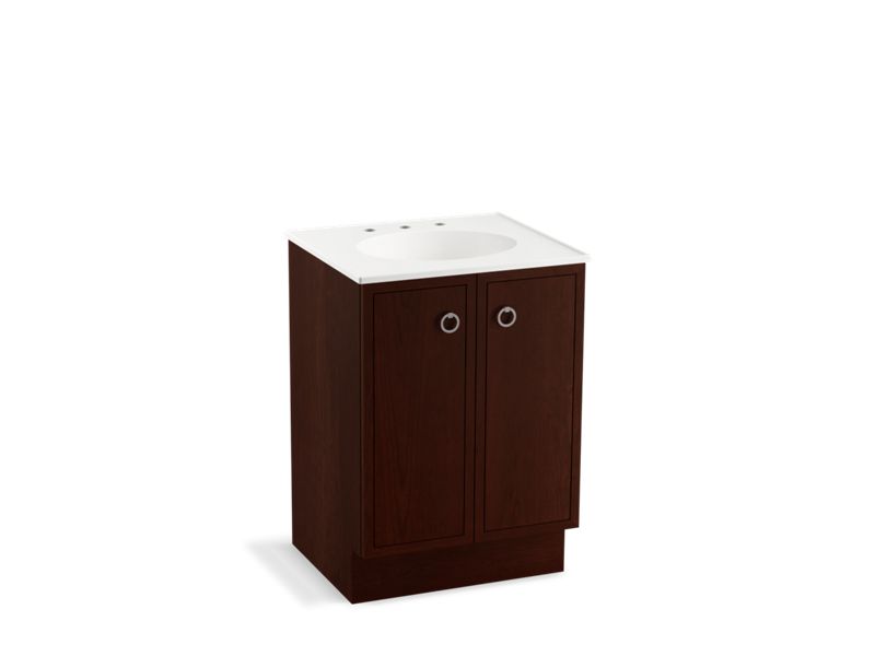 KOHLER K-99500-TK-1WG Jacquard 24" bathroom vanity cabinet with toe kick and 2 doors