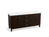 KOHLER K-99512-LG-1WB Jacquard 72" bathroom vanity cabinet with furniture legs, 4 doors and 3 drawers