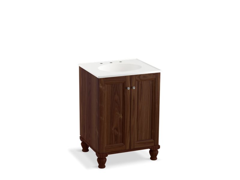 KOHLER K-99513-LG-1WE Damask 24" bathroom vanity cabinet with furniture legs and 2 doors