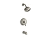 KOHLER TS12007-4-BN Fairfax Rite-Temp Bath And Shower Trim Set With Npt Spout, Valve Not Included in Vibrant Brushed Nickel