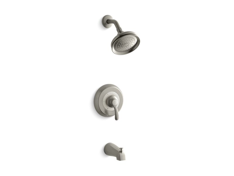 KOHLER TS12007-4-BN Fairfax Rite-Temp Bath And Shower Trim Set With Npt Spout, Valve Not Included in Vibrant Brushed Nickel