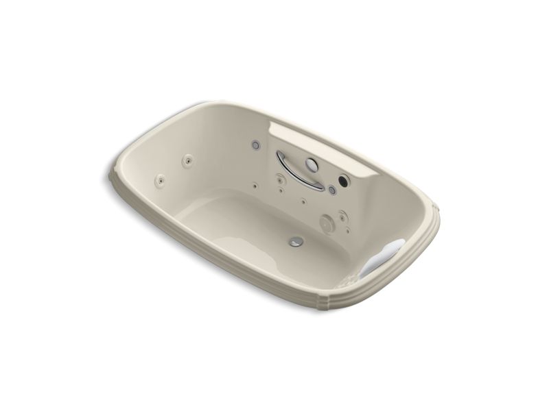 KOHLER K-1457-LV-47 Portrait 67" x 42" drop-in Effervescence + whirlpool with spa/massage package and left-hand pump