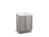 KOHLER K-99513-TK-1WT Damask 24" bathroom vanity cabinet with toe kick and 2 doors
