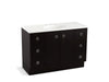KOHLER K-99509-TKSD-1WU Jacquard 48" bathroom vanity cabinet with toe kick, 2 doors and 6 drawers, split top drawers
