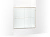 KOHLER K-702204-6G54 Fluence 54-5/8 - 59-5/8" W x 55-1/2" H sliding bath door with 1/4" thick Falling Lines glass