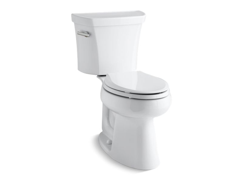 KOHLER 3999-T-0 Highline Comfort Height Two-Piece Elongated 1.28 Gpf Chair Height Toilet With Tank Cover Locks in White
