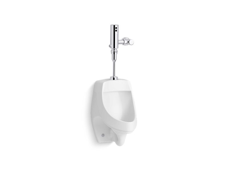 KOHLER K-PR5016-T2HS Dexter Antimicrobial urinal with Mach Tripoint touchless 0.5 gpf HES-powered flushometer