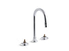 KOHLER 7313-K-CP Triton Widespread Commercial Bathroom Sink Faucet With Gooseneck Spout And Rigid Connections, Requires Handles, Drain Not Included in Polished Chrome
