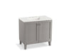 KOHLER K-99531-LG-1WT Poplin 36" bathroom vanity cabinet with legs and 2 doors