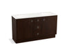 KOHLER K-99511-TK-1WB Jacquard 60" bathroom vanity cabinet with toe kick, 2 doors and 3 drawers