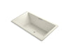 KOHLER K-1174-VB Underscore 72" x 42" drop-in VibrAcoustic bath with center drain