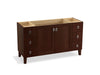 KOHLER K-99536-LG-1WG Poplin 60" bathroom vanity cabinet with legs, 2 doors and 6 drawers