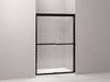 KOHLER 709063-L-ABZ Gradient Sliding Shower Door, 70-1/16" H X 47-5/8" W, With 1/4" Thick Crystal Clear Glass in Anodized Dark Bronze