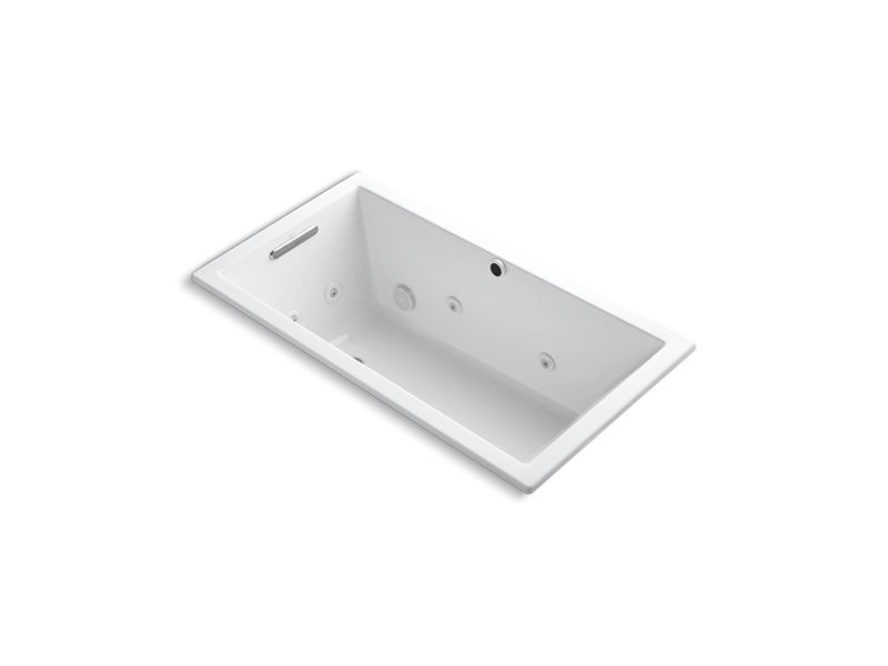 KOHLER K-1168-H2-0 Underscore Rectangle 60" x 32" drop-in whirlpool with heater without jet trim