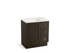 KOHLER K-99530-TKR-1WC Poplin 30" bathroom vanity cabinet with toe kick, 1 door and 3 drawers on right