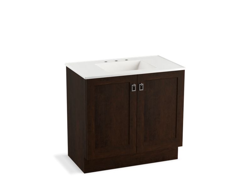 KOHLER K-99531-TK-1WB Poplin 36" bathroom vanity cabinet with toe kick and 2 doors