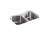 KOHLER 3899-NA Staccato 31-5/8" X 19-9/16" X 8-3/8" Undermount Double-Equal Kitchen Sink