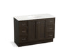 KOHLER K-99522-TK-1WC Damask 48" bathroom vanity cabinet with toe kick, 2 doors and 6 drawers
