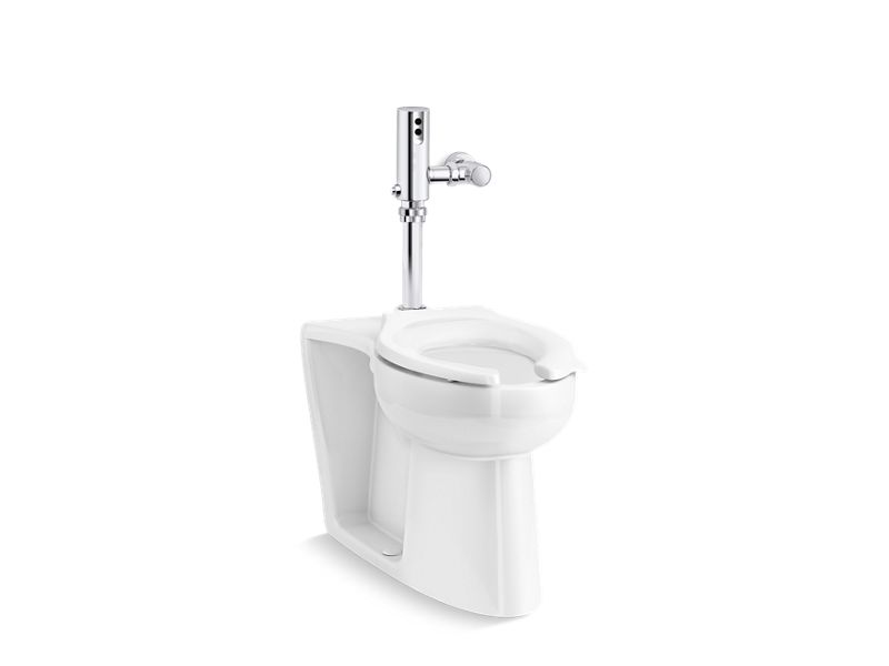 KOHLER K-PR25042-T4DS Modflex Adjust-a-Bowl Antimicrobial toilet with Mach Tripoint touchless DC 1.28 gpf flushometer