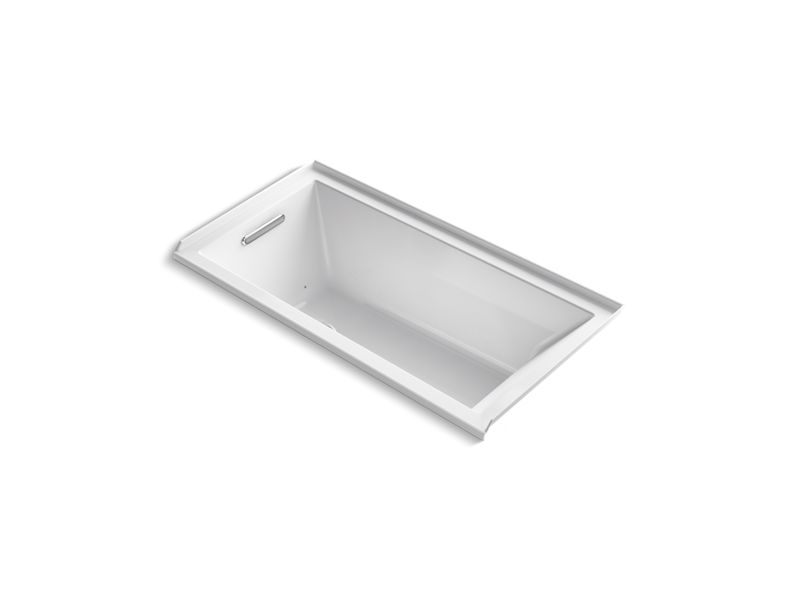 KOHLER K-1167-LFG-0 Underscore Rectangle 60" x 30" alcove BubbleMassage(TM) Air Bath with integral flange and left-hand drain