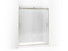 KOHLER K-706164-L Levity Sliding shower door, 74" H x 56-5/8 - 59-5/8" W, with 5/16" thick Crystal Clear glass
