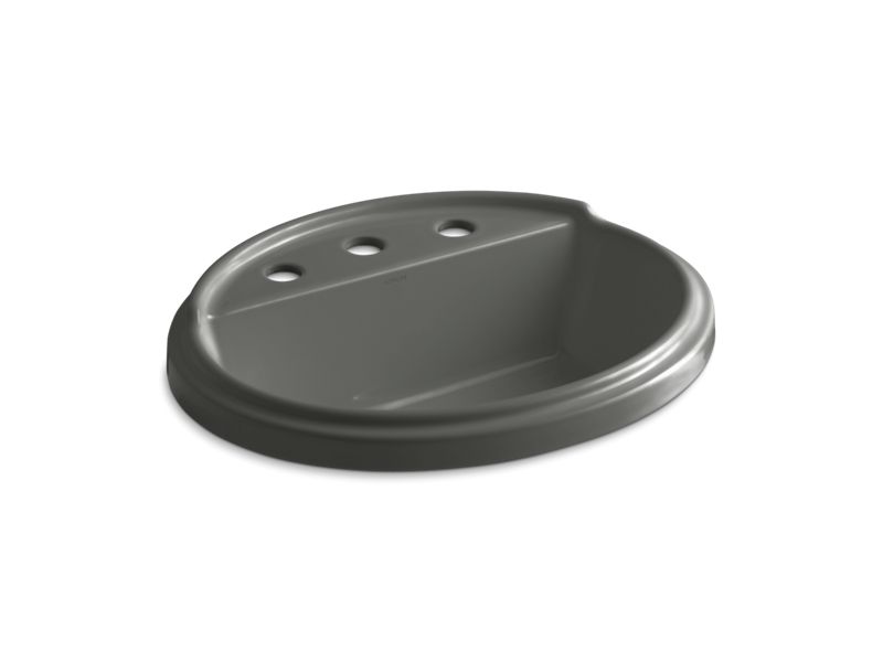 KOHLER K-2992-8-58 Tresham Oval Drop-in bathroom sink with 8" widespread faucet holes