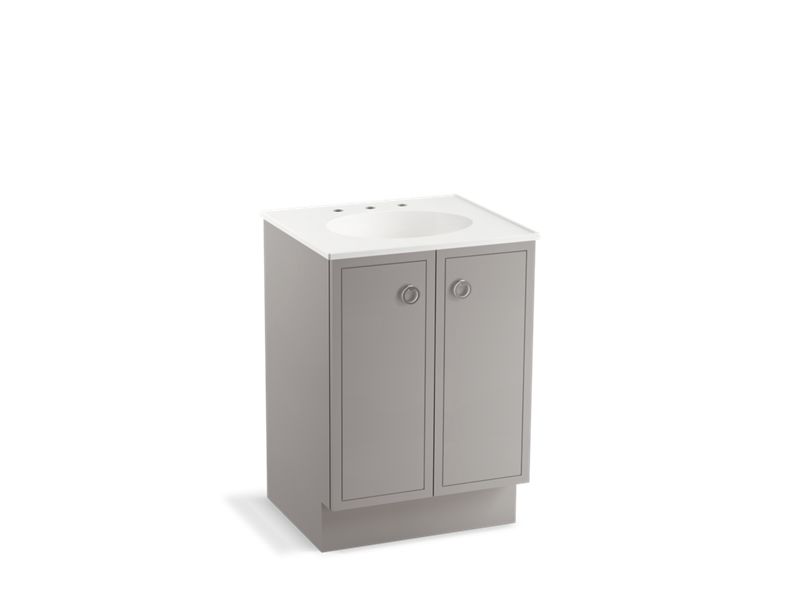 KOHLER K-99500-TK-1WT Jacquard 24" bathroom vanity cabinet with toe kick and 2 doors