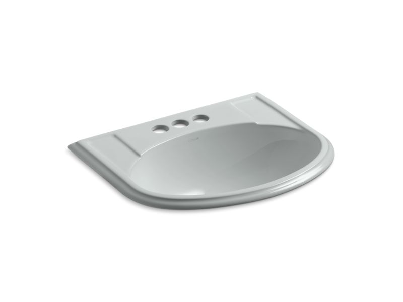 KOHLER K-2279-4-95 Devonshire Drop-in bathroom sink with 4" centerset faucet holes
