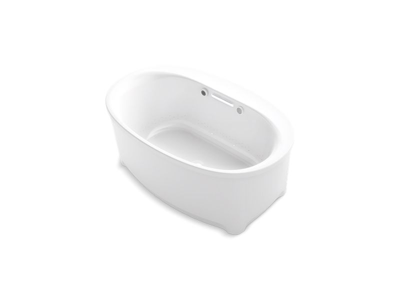 KOHLER K-5702-GW-0 Underscore Oval 60" x 36" freestanding BubbleMassage(TM) Air Bath with Bask heated surface