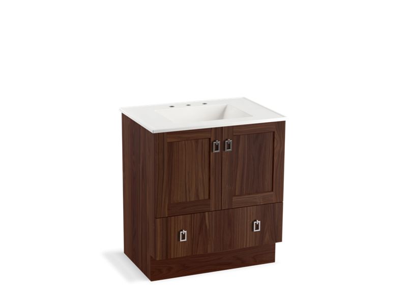 KOHLER K-99529-TK-1WE Poplin 30" bathroom vanity cabinet with toe kick, 2 doors and 1 drawer