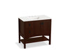 KOHLER K-99556-L-1WG Marabou 36" bathroom vanity cabinet with 2 doors and 2 drawers on left