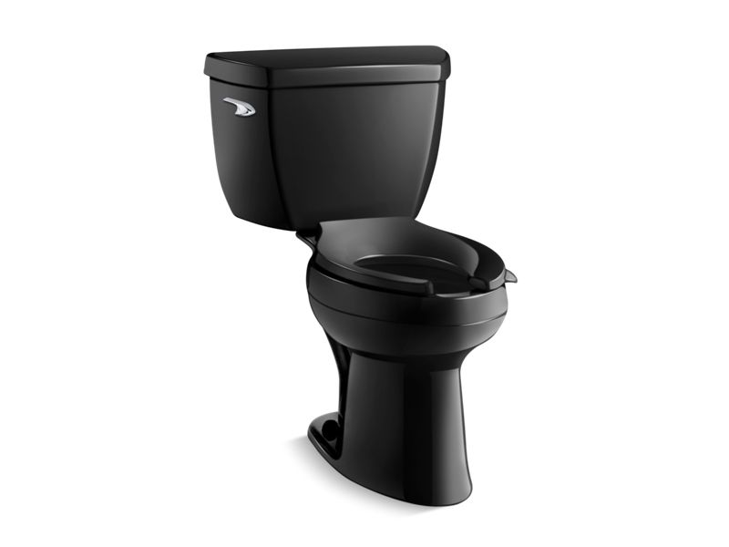 KOHLER 3519-7 Highline Classic Comfort Height Two-Piece Elongated 1.0 Gpf Toilet Bowl in Black