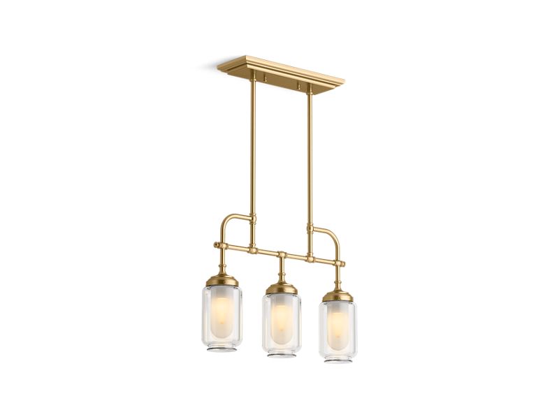 KOHLER 22658-CH03-BGL Artifacts Three-Light Linear in Moderne Brushed Gold