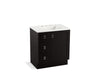 KOHLER K-99530-TKL-1WU Poplin 30" bathroom vanity cabinet with toe kick, 1 door and 3 drawers on left