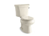 KOHLER 3997-TR-47 Wellworth Two-Piece Round-Front 1.28 Gpf Toilet With Right-Hand Trip Lever And Tank Cover Locks in Almond
