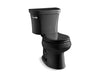 KOHLER 3947-7 Wellworth Two-Piece Round-Front 1.28 Gpf Toilet With 14" Rough-In in Black
