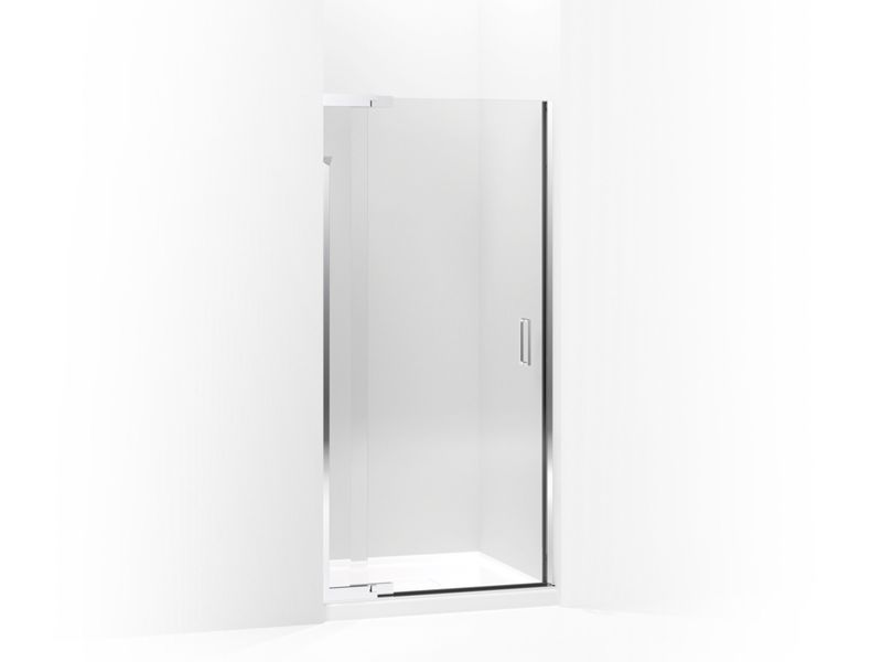 KOHLER 702011-L-SH Purist Pivot Shower Door, 72" H X 33 - 36" W, With 1/4" Thick Crystal Clear Glass in Bright Silver