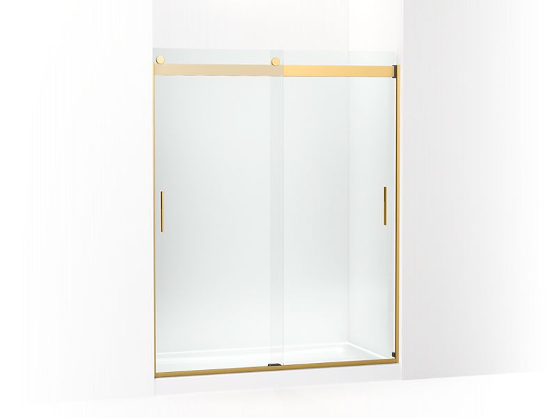 KOHLER K-706164-L Levity Sliding shower door, 74" H x 56-5/8 - 59-5/8" W, with 5/16" thick Crystal Clear glass