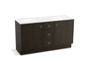 KOHLER K-99511-TK-1WC Jacquard 60" bathroom vanity cabinet with toe kick, 2 doors and 3 drawers