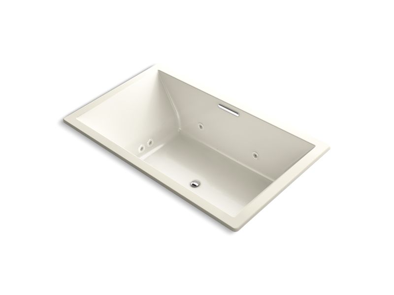 KOHLER K-1174-XH2G-96 Underscore Rectangle 72" x 42" drop-in whirlpool + BubbleMassage(TM) Air Bath with center drain