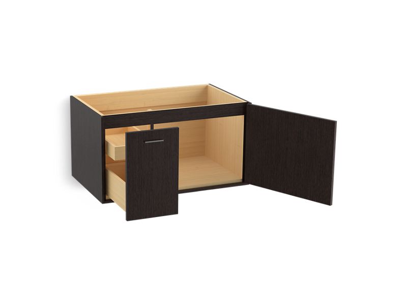 KOHLER K-99543-L-1WK Jute 36" wall-hung bathroom vanity cabinet with 1 door and 1 drawer on left