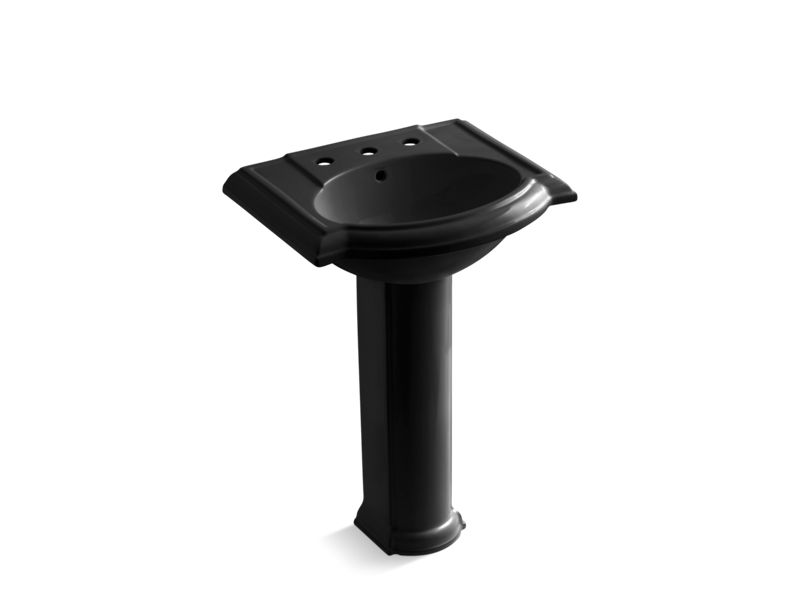 KOHLER 2286-8 Devonshire 24" pedestal bathroom sink with 8" widespread faucet holes