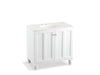 KOHLER K-99518-LG-1WA Damask 36" bathroom vanity cabinet with furniture legs and 2 doors